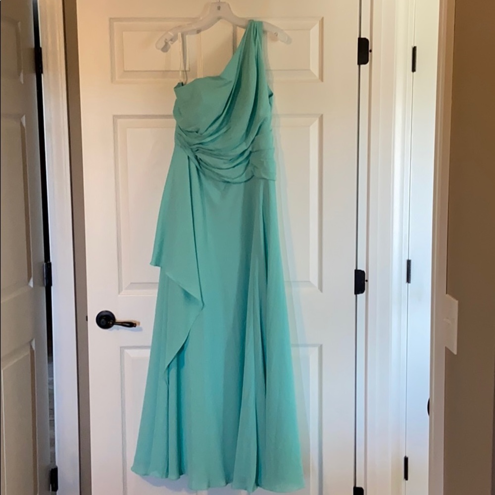 NWT - David’s bridal one shoulder full length gown